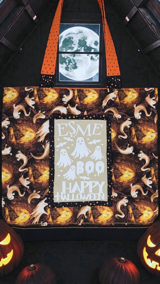 Personalized HTV Halloween Tote Bag