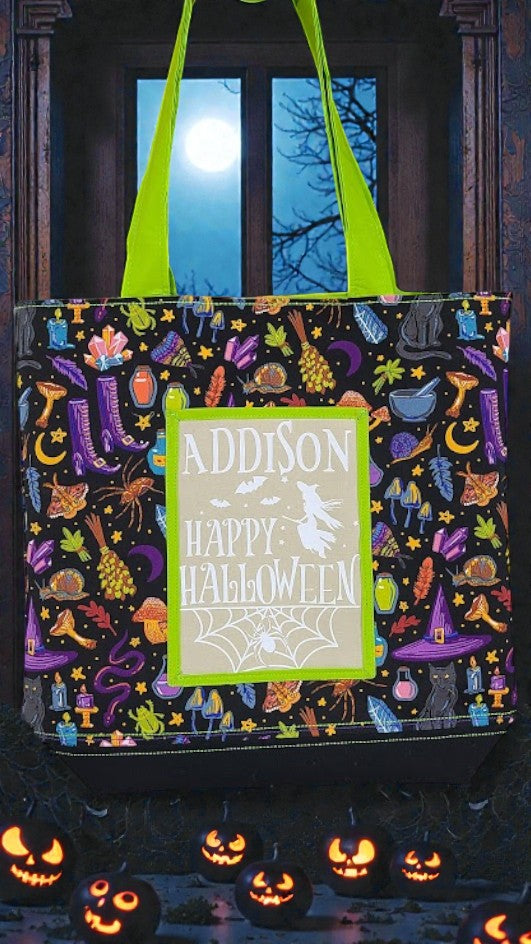 Personalized HTV Halloween Tote Bag